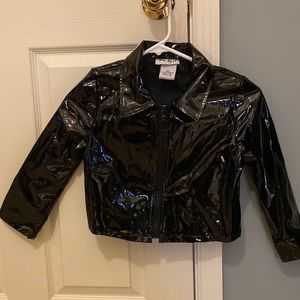 Girls’ Amy Byer California black patent leather jacket size 6X